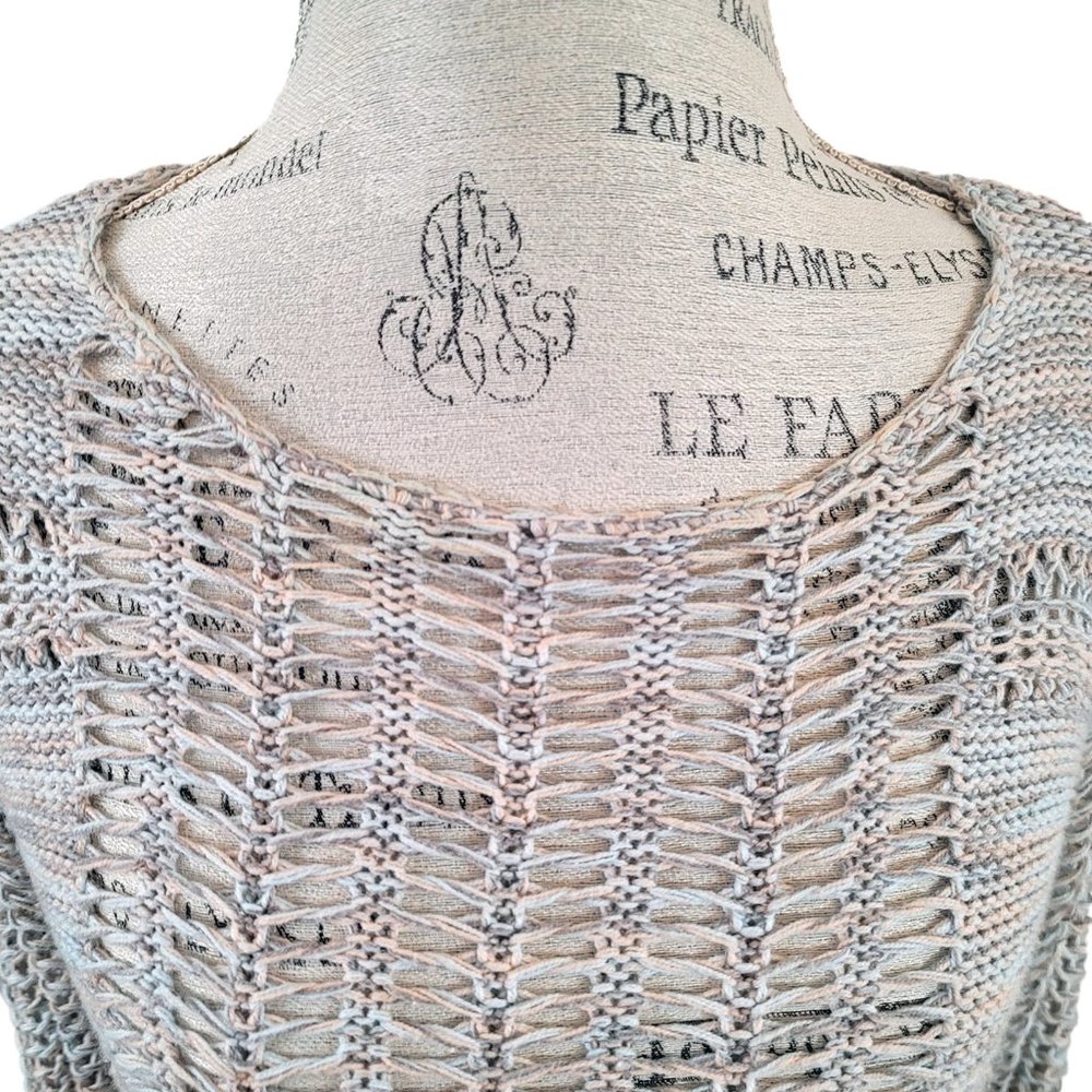 Hem & Thread Open Knit Multi-Colored Sweater - image 3